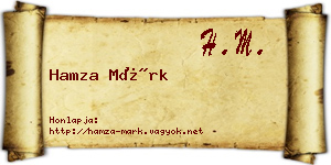 Hamza Márk névjegykártya